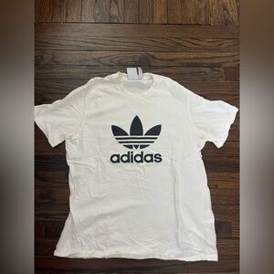 Adidas Men's White Tee with Black Logo